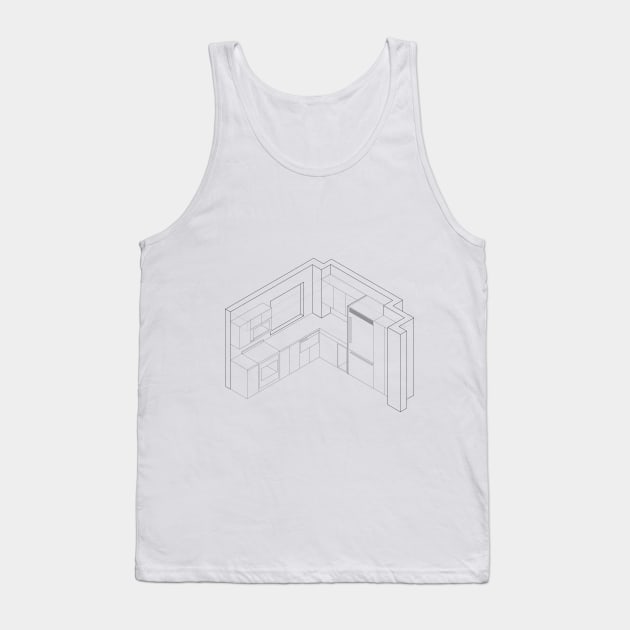 AutoCad Orthographic Kitchen Tank Top by GeleHaas